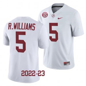 Men's Alabama Crimson Tide #5 Roydell Williams White 2022-23 NCAA College Football Jersey 2403WUUR4